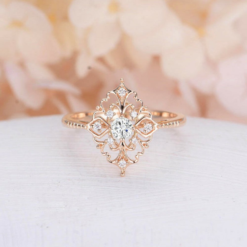 New Rose Gold Women's Wedding Sapphire Ring - Picture 8 of 8
